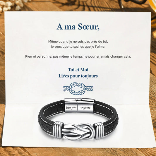 BRACELET CUIR "À MA SOEUR"