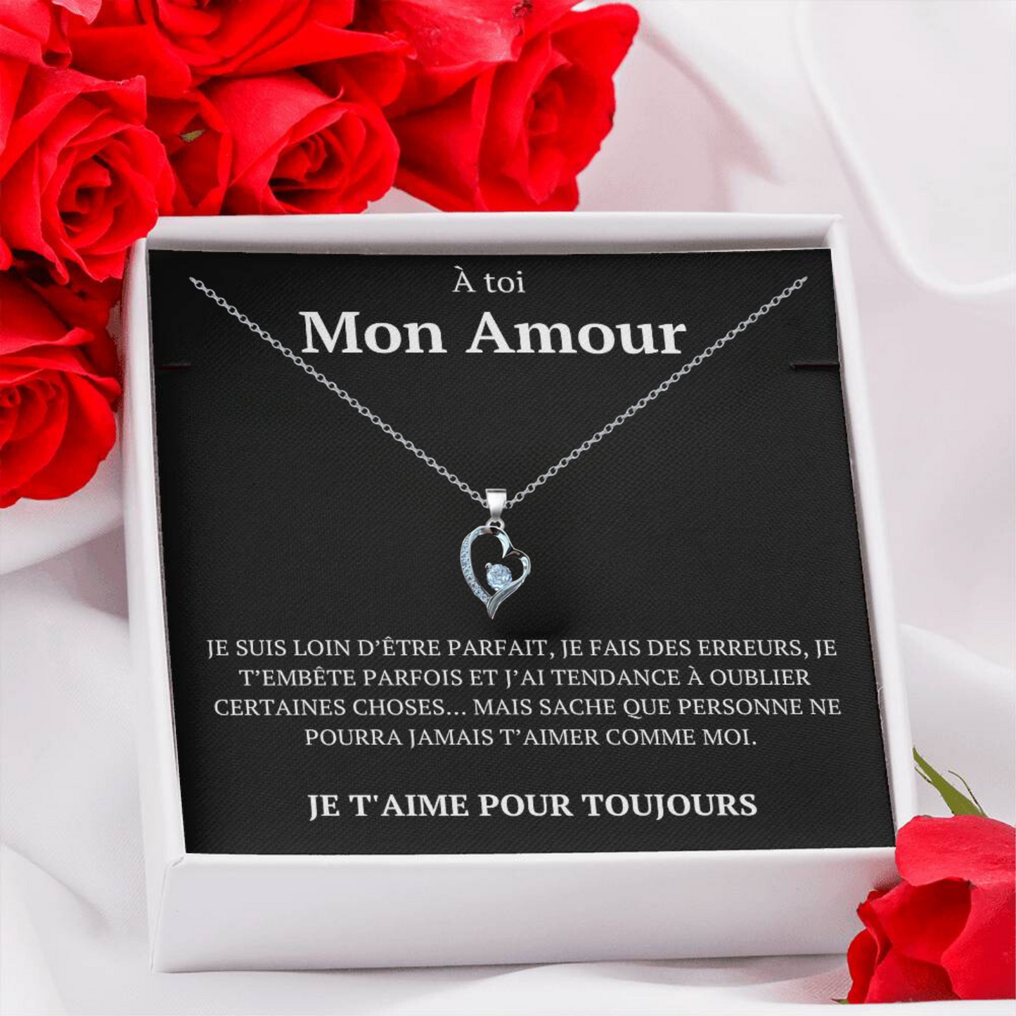 COFFRET COLLIER COEUR "POUR MA CHÉRIE"