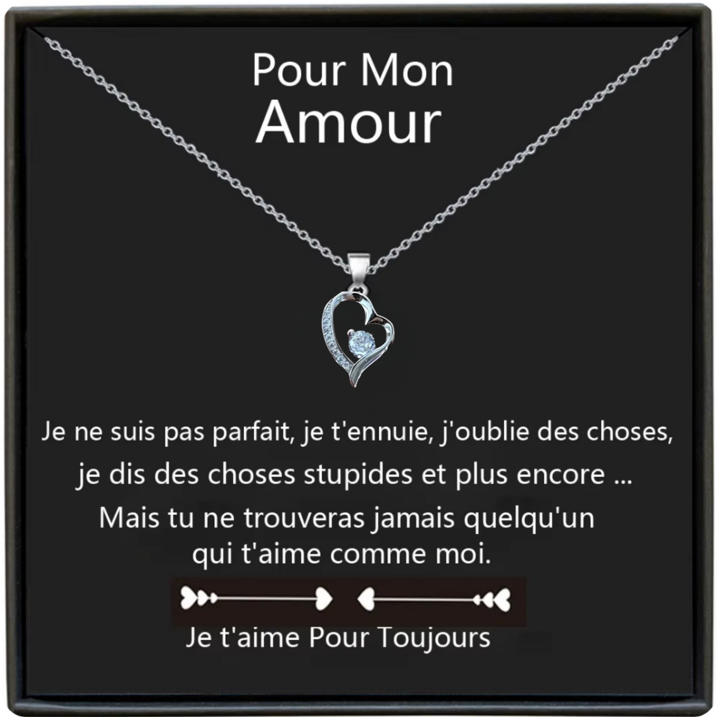 COFFRET COLLIER COEUR "POUR MA CHÉRIE"