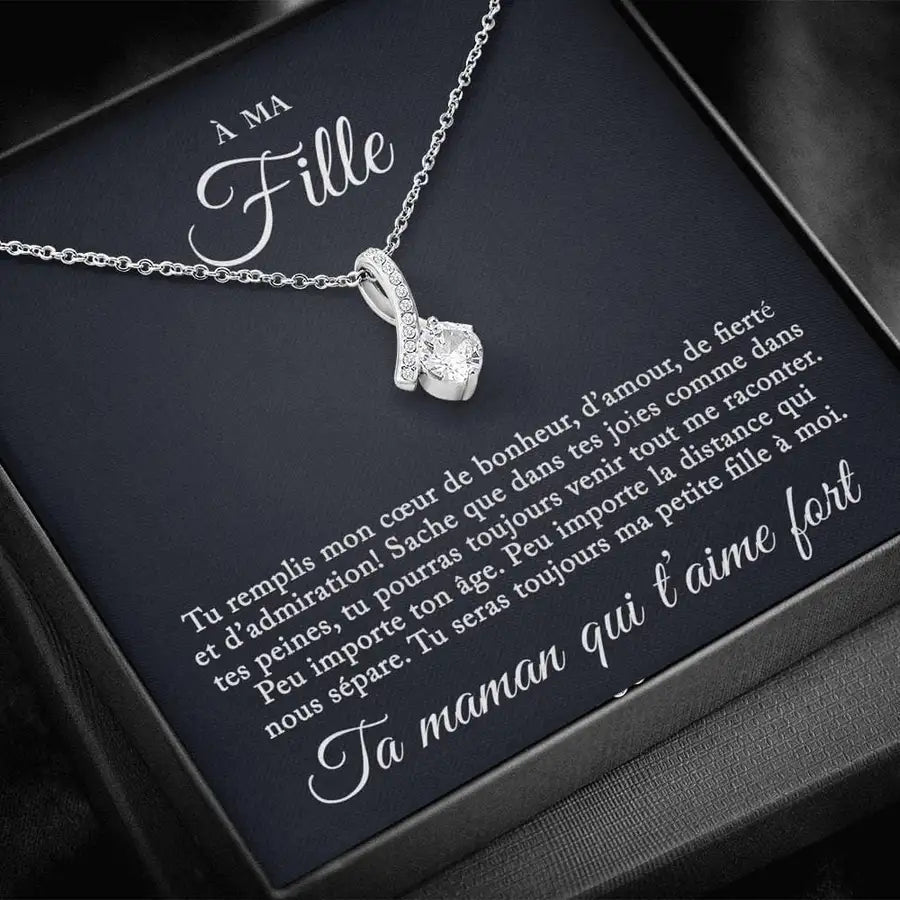 COLLIER "À MA FILLE, TA MAMAN QUI T'AIMES FORT"