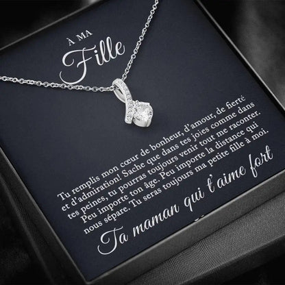 COLLIER "À MA FILLE, TA MAMAN QUI T'AIMES FORT"