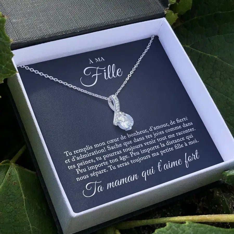 COLLIER "À MA FILLE, TA MAMAN QUI T'AIMES FORT"